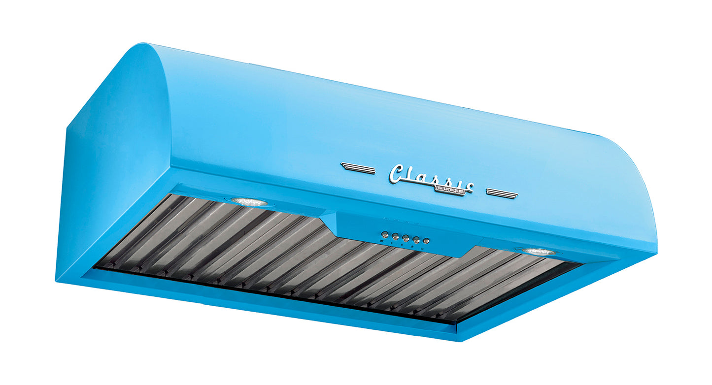 Classic Retro 24" Gas Range and Under Cabinet Range Hood Bundle in Robin Egg Blue - UGP-24CR-RB-2B