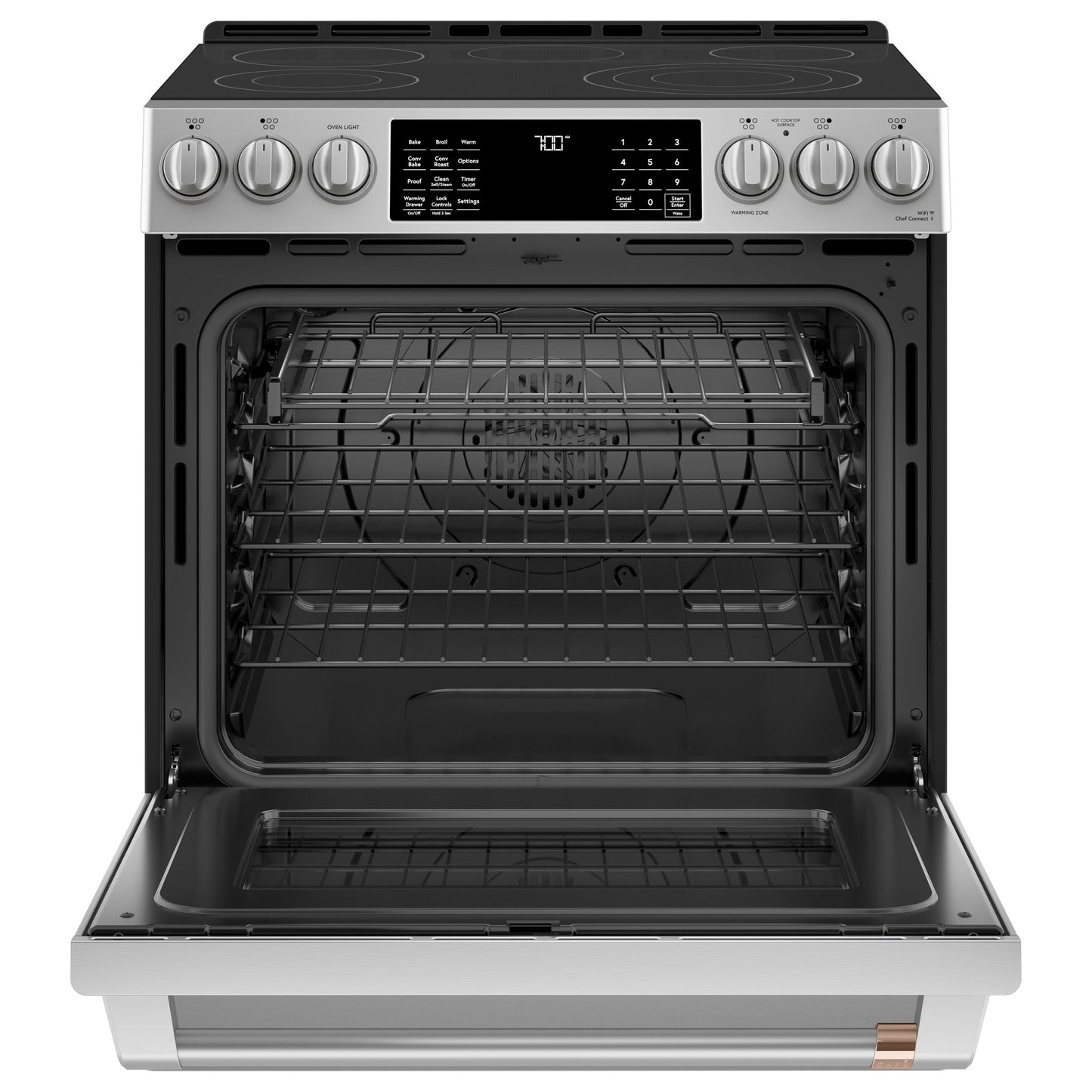 Café 30 Inch Smart Electric Range with Convection, Stainless Steel - CCES700P2MS1