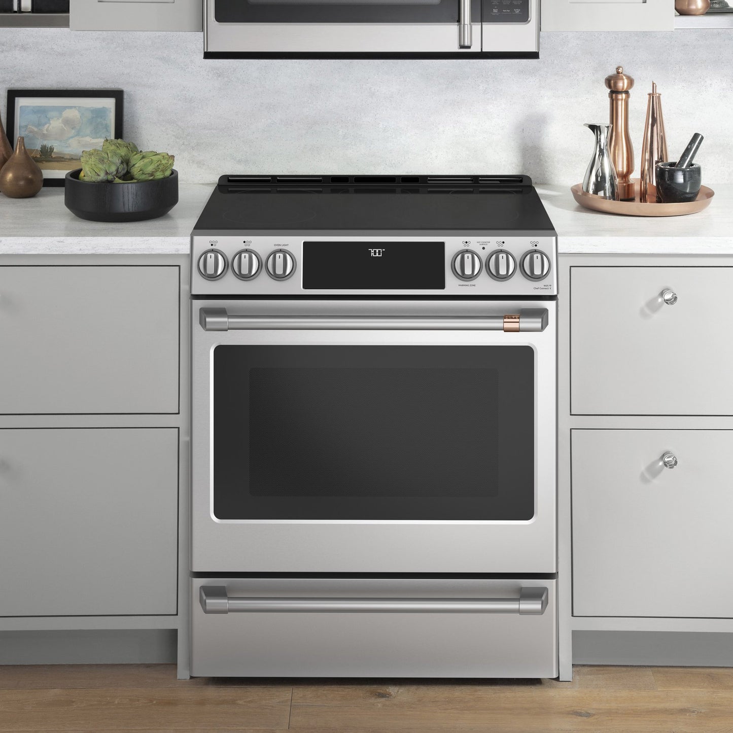 Café 30 Inch Smart Electric Range with Convection, Stainless Steel - CCES700P2MS1