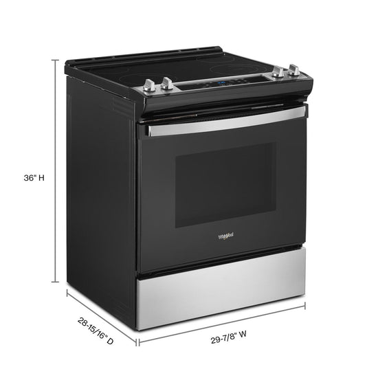 Whirlpool 30 Inch Slide-In Electric Range, Stainless Steel - YWEE515S0LS