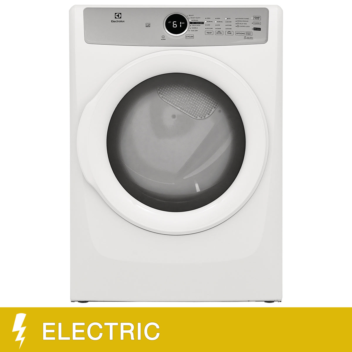 Electrolux 8 cu. ft. Electric Front Load Dryer, White - ELFE733CAW