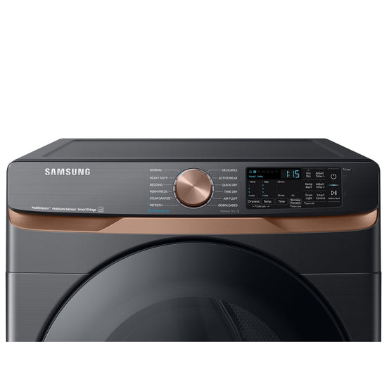 Samsung 7.5 Cu. Ft. Electric Steam Dryer, Black Stainless Steel - DVE50BG8300VAC