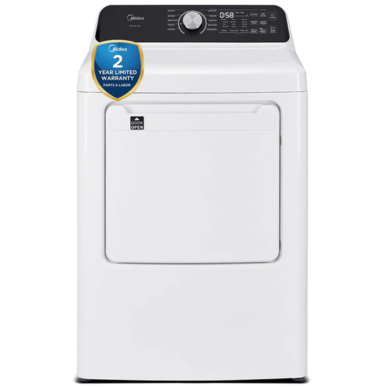 Midea 7 Cu. Ft. Vented Electric Dryer with Sensor Dry, White - MLTE52M2BWW