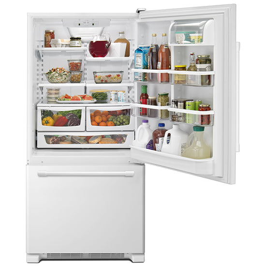 Maytag 30 Inch Bottom Freezer Refrigerator with 18.6 Cu. Ft. Capacity, White - MBB1957FEW