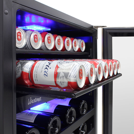 Vinotemp 23.6 Inch Dual Zone Wine & Beverage Cooler, 30 Bottles - VT-OUTDR24GD