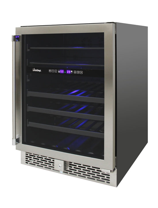 Vinotemp 23.6 Inch Dual Zone Wine & Beverage Cooler, 30 Bottles - VT-OUTDR24GD