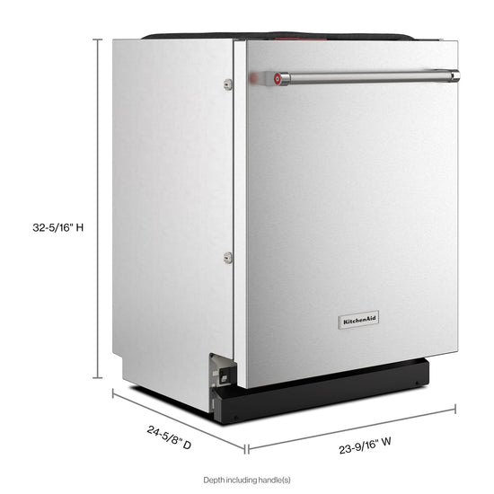 KitchenAid 24 Inch Top-Control Dishwasher, Stainless Steel - KDTF924PPS