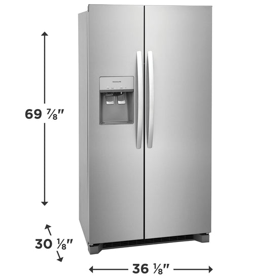 Frigidaire 36 Inch Counter-Depth Side-by-Side Refrigerator 22.3 cu. ft., Stainless Steel - FRSC2333AS