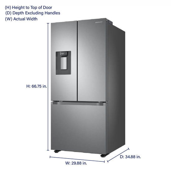 Samsung 30 Inch French Door Refrigerator with 22.1 Cu. Ft. Capacity, Stainless Steel - RF22A4221SR/AA