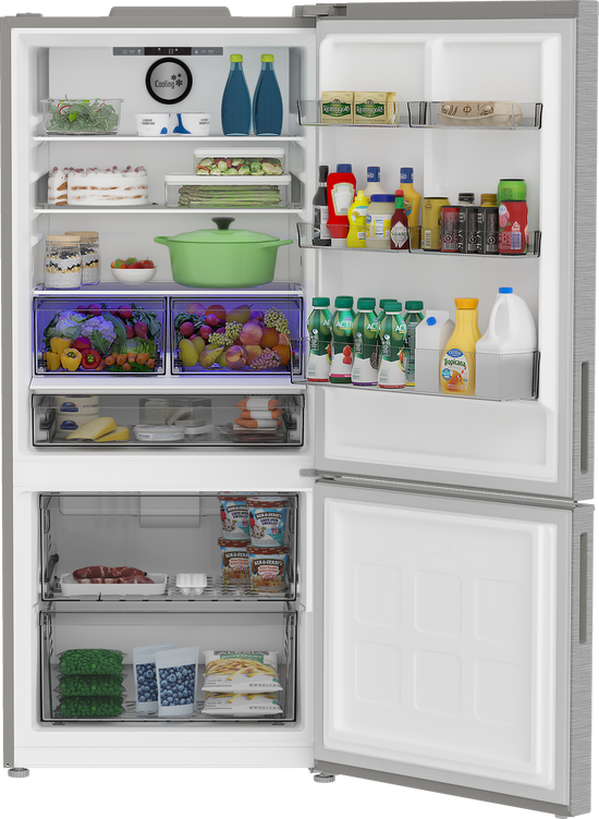 Blomberg 30 Inch Counter Depth Bottom-Freezer Refrigerator with 16.1 cu. ft. Capacity, Stainless Steel - BRFB21612SS