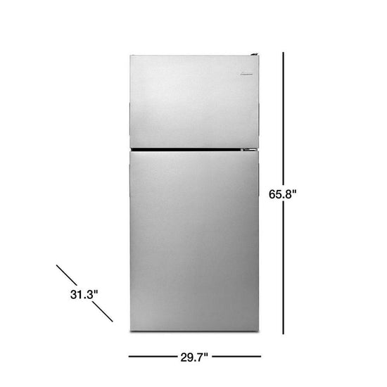 Amana 30 Inch Top Freezer Refrigerator, Stainless Steel - ART318FFDS