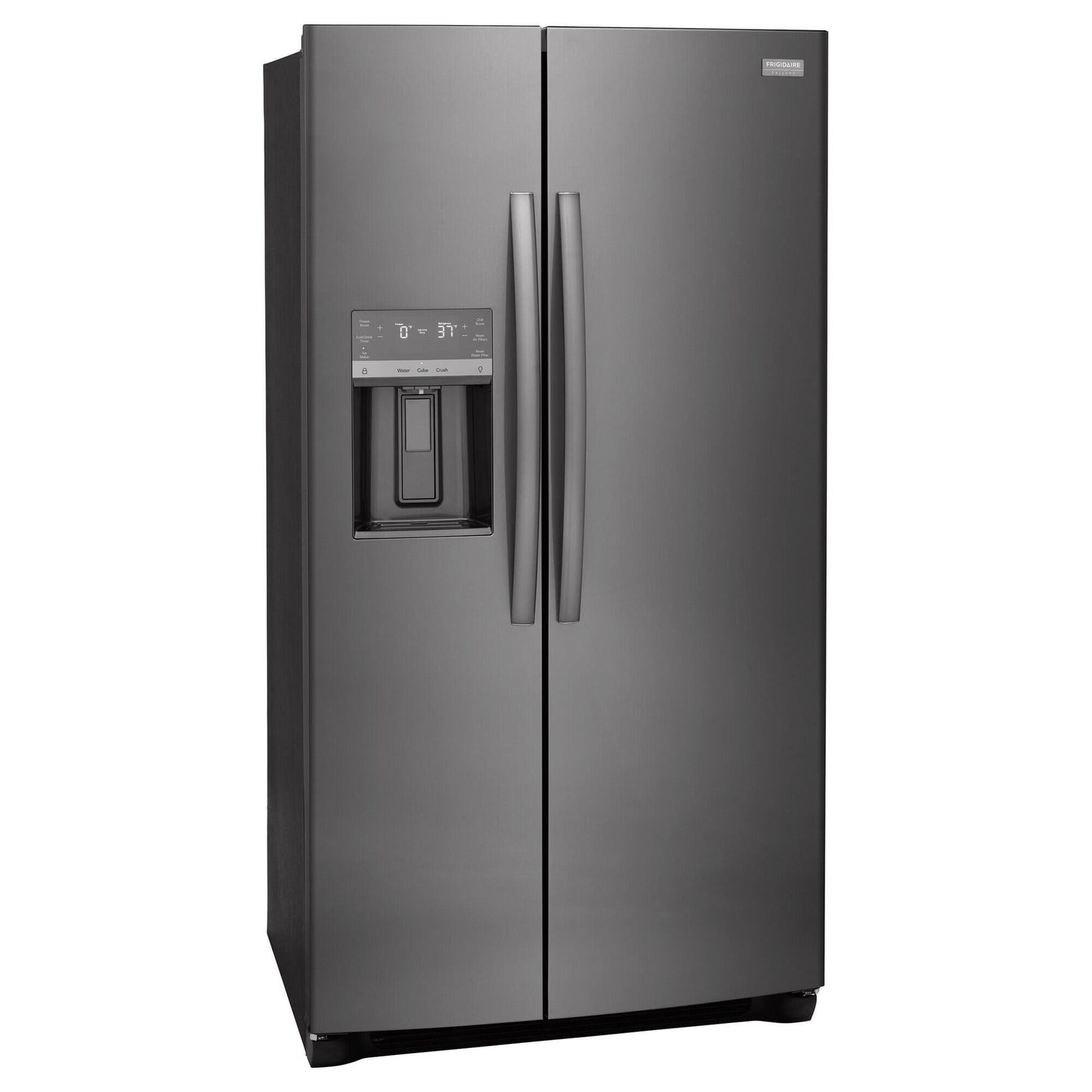 Frigidaire Gallery 36-inch 22.2 cu. ft. Counter Depth Side-by-Side Refrigerator with Water Dispenser in Smudge-Proof Black Stainless Steel - GRSC2352AD