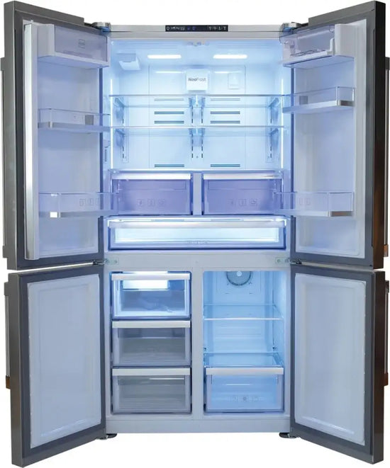 Beko 36 Inch 4 Door Counter Depth French Door Refrigerator, Stainless Steel - BFFD3626SS