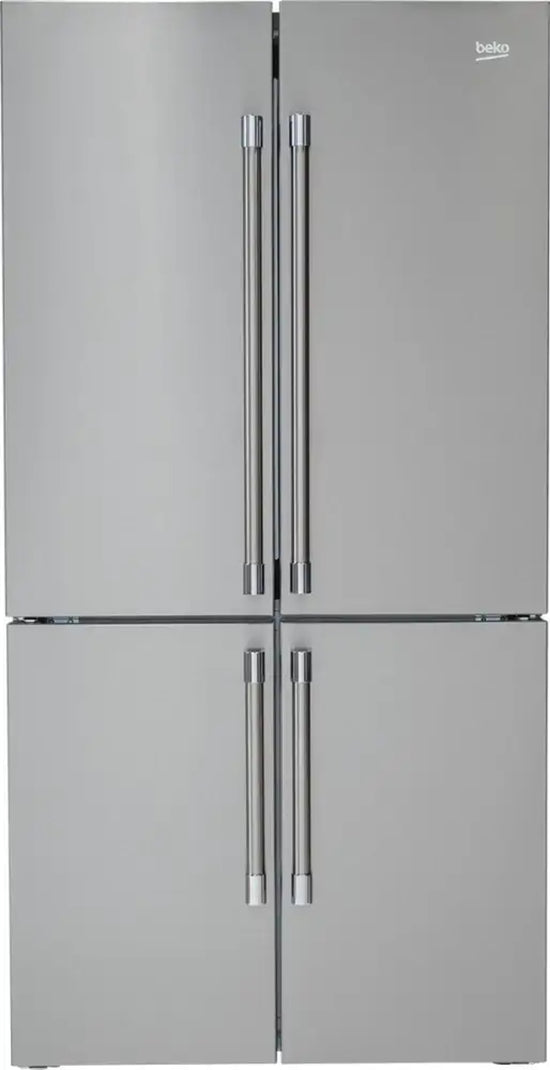 Beko 36 Inch 4 Door Counter Depth French Door Refrigerator, Stainless Steel - BFFD3626SS