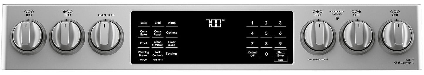 Café 30 Inch Smart Electric Range with Convection, Stainless Steel - CCES700P2MS1