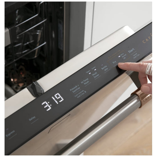 Cafe 24 Inch Fully Integrated Smart Built-In Dishwasher with 16 Place Settings, Stainless Steel - CDT875P2NS1