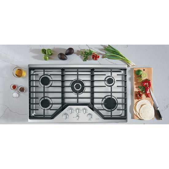 Café 36 Inch 5-Burner Gas Cooktop, Stainless - CGP95362MS1