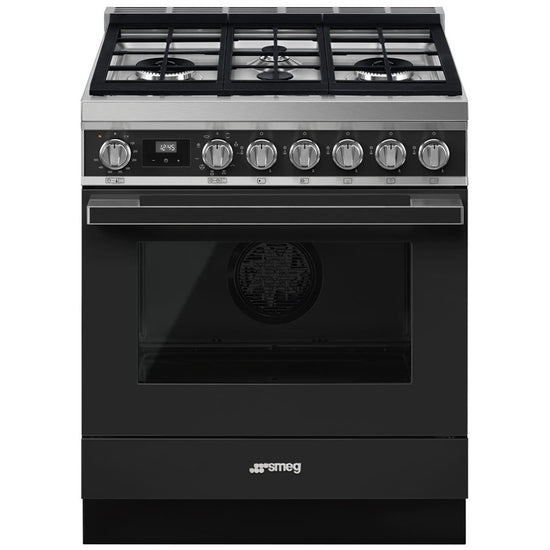 Smeg 30 Inch Dual Fuel Range, Portofino Anthracite - CPF30UGMAN