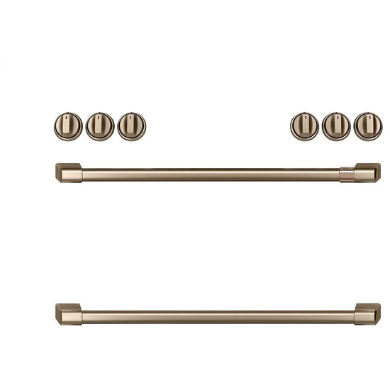 GE Cafe Brushed Bronze Front Control Gas Knobs and Handle Kit - CXFCGHKPMBZ