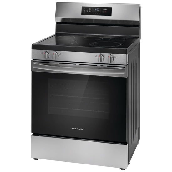 Frigidaire 30 Inch Electric Range with EvenTemp Cooktop and Steam Clean, Stainless Steel - FCRE306CAS