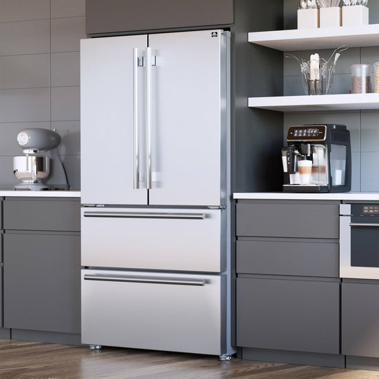 Forno Moena 36 in 19.2 Cu Ft Stainless Steel Counter-Depth French Door Refrigerator - FFRBI1820-36SB