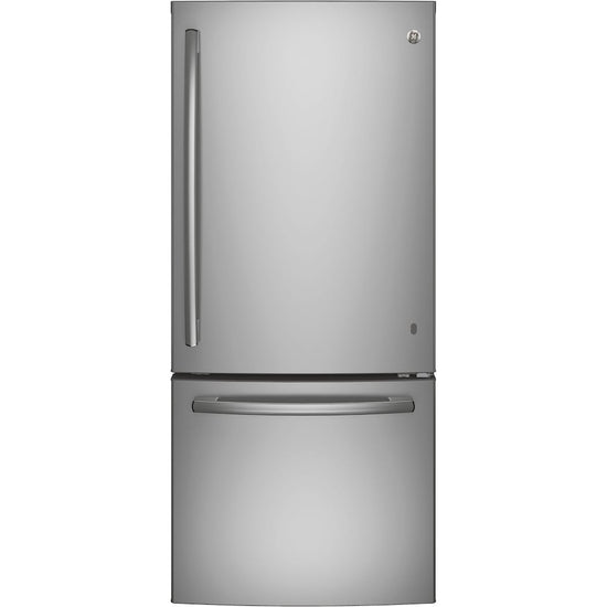 GE 30 Inch Bottom Freezer Refrigerator, 20.9 cu. ft., Stainless Steel - GDE21DYRKFS
