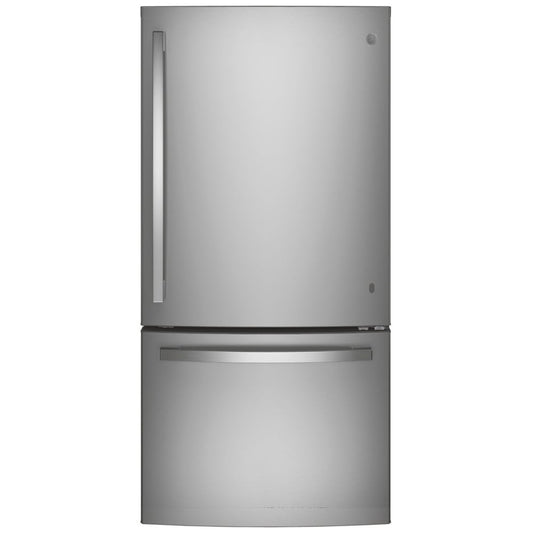 GE 33 Inch Bottom Freezer Refrigerator, Stainless Steel - GDE25EYKFS