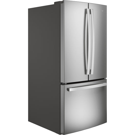 GE 33 Inch French Door Refrigerator with 24.7 Cu. Ft. Capacity, Stainless Steel - GNE25JYKFS
