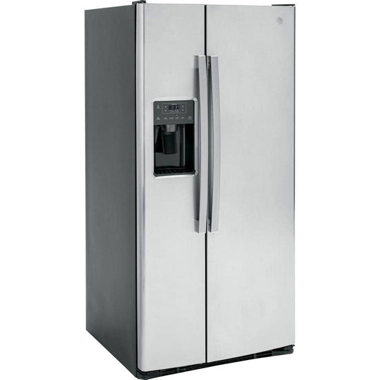 GE 23.0 cu. ft. Side-by-Side Refrigerator, Fingerprint Resistant Stainless Steel - GSS23GYPFS
