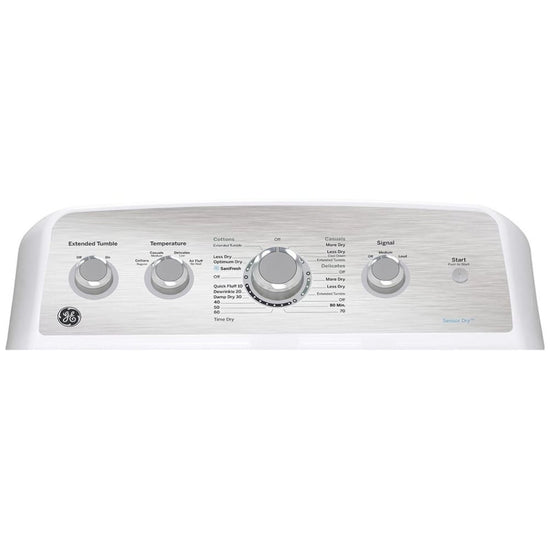 GE 27 in 7.2 cu.ft. White Electric Top Load Dryer with SaniFresh Cycle - GTD45EBMRWS