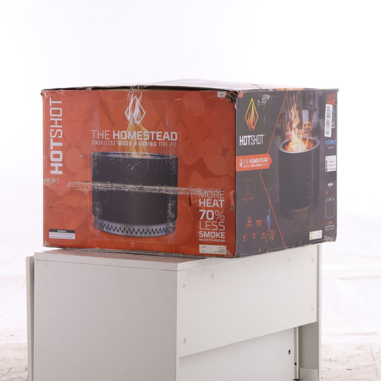 HotShot Homestead 25 Inch Low Smoke Wood-Burning Fire Pit, Denali Black-HOMESTEAD-BLACK