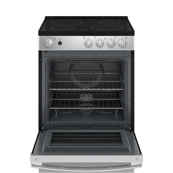 GE 24 Inch Slide-In Electric Range, Steam Clean - JCAS640RMSS