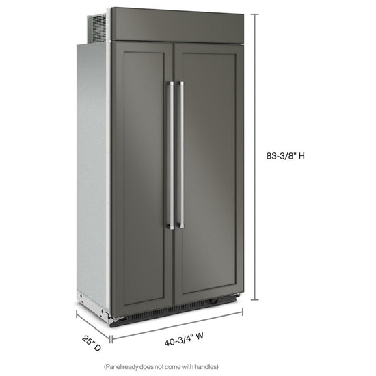 KitchenAid 42 Inch Built-In Side-by-Side Refrigerator, Panel Ready - KBSN702MPA