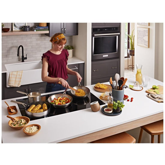 KitchenAid 36 Inch 5-Element Sensor Induction Cooktop, Black - KCIG556JBL
