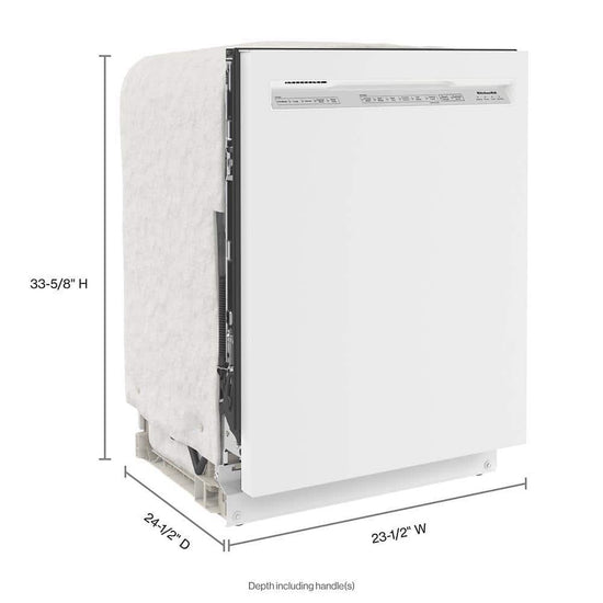 KitchenAid 24 Inch Full Console Dishwasher, White - KDFE204KWH