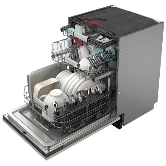KitchenAid 24 Inch Flush Dishwasher with 3 Racks - KDTF924PPA