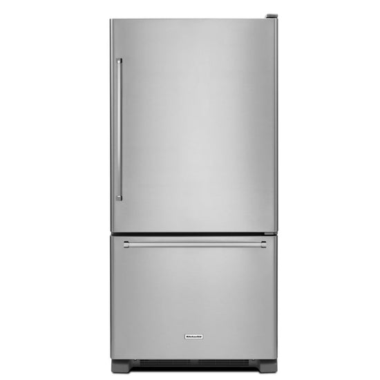KitchenAid 30 Inch Bottom Freezer Refrigerator, Stainless Steel - KRBR109ESS