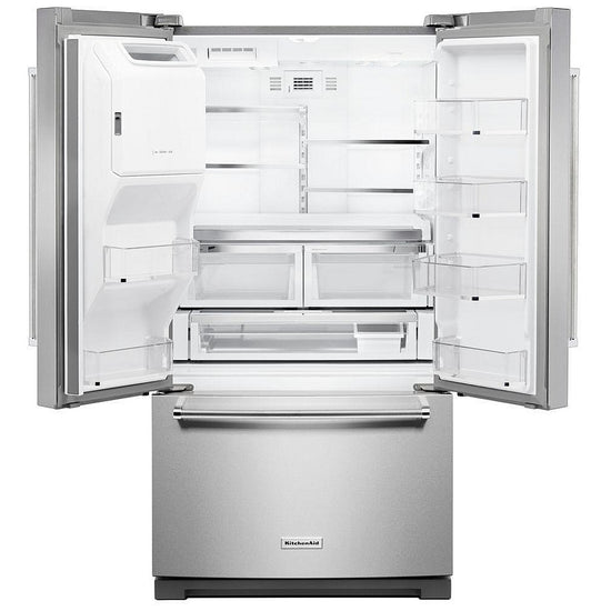 KitchenAid 36 Inch French Door Refrigerator with 26.8 cu. ft. Capacity, Stainless Steel - KRFF507HPS