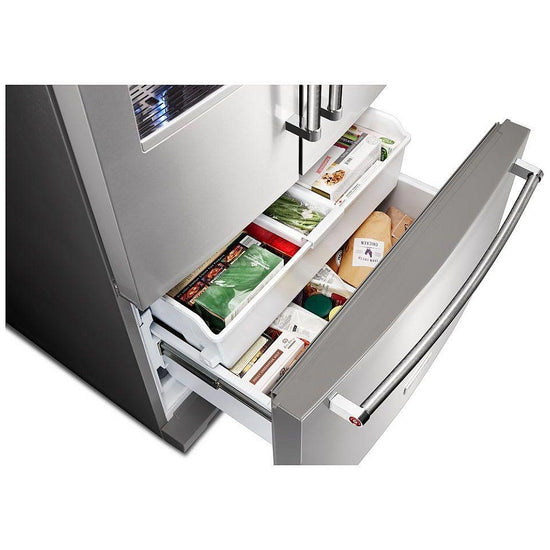 KitchenAid 36 Inch French Door Refrigerator with 26.8 cu. ft. Capacity, Stainless Steel - KRFF507HPS