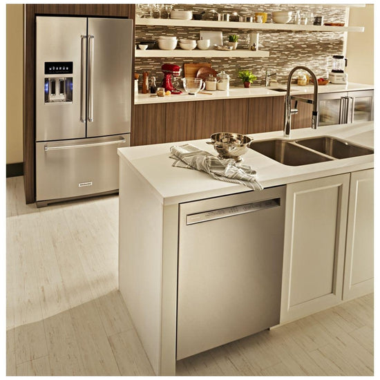 KitchenAid 36 Inch French Door Refrigerator with 26.8 cu. ft. Capacity, Stainless Steel - KRFF507HPS