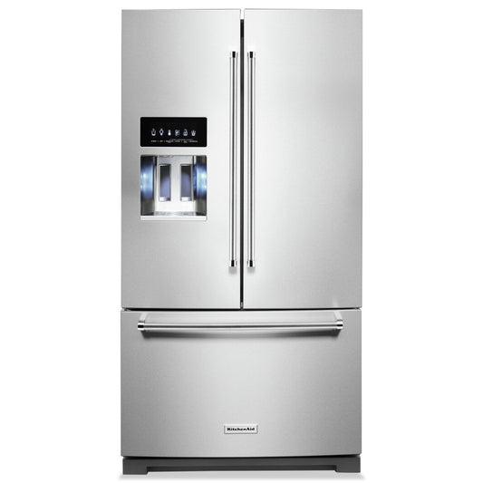 KitchenAid 36 Inch French-Door Refrigerator, Stainless Steel - KRFF577KPS