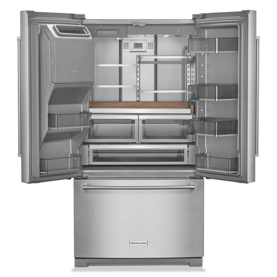 KitchenAid 36 Inch French-Door Refrigerator, Stainless Steel - KRFF577KPS