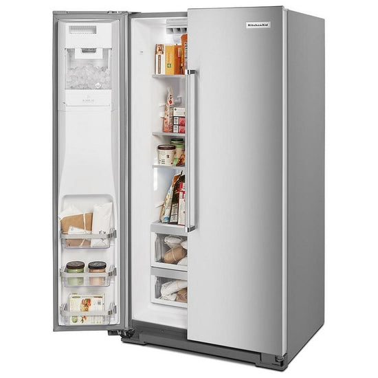 KitchenAid 36 Inch Counter-Depth Side-by-Side Refrigerator, 19.9 cu. ft. - KRSC700HPS