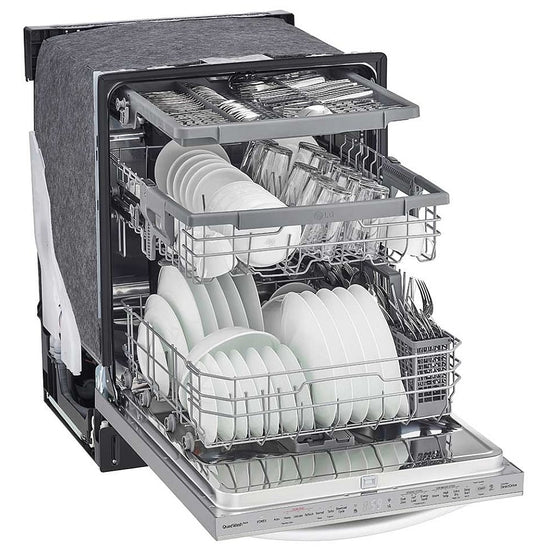 LG 24 Inch Top Control Dishwasher with TrueSteam and QuadWash, Stainless Steel - LDTS5552S