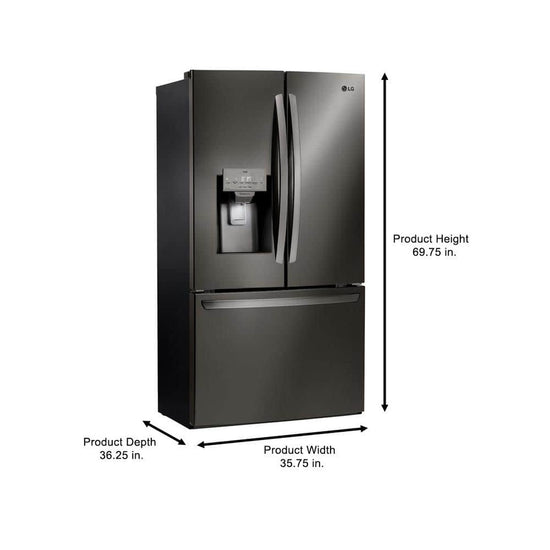 LG 28 cu. ft. 3 Door French Door Refrigerator, Black Stainless Steel - LRFS28XBD