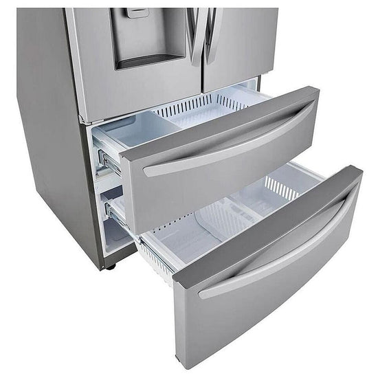 LG 36 Inch 4-Door French Door Refrigerator, 27.8 cu. ft., PrintProof Stainless - LRMXS2806S