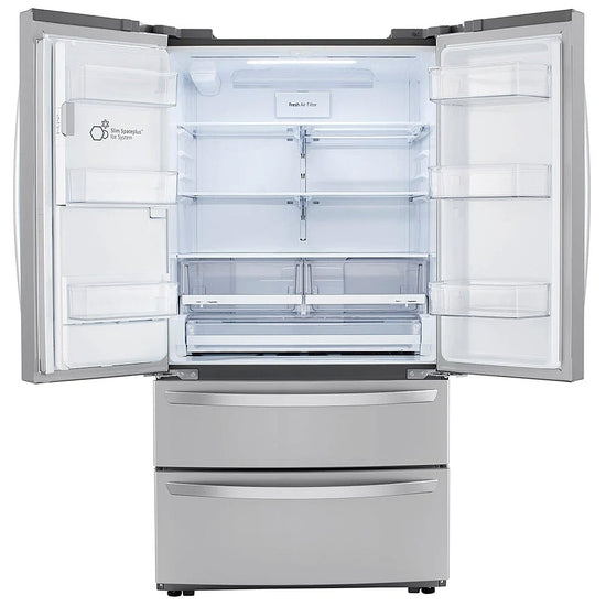 LG 36 Inch 4-Door French Door Refrigerator, 27.8 cu. ft., PrintProof Stainless - LRMXS2806S