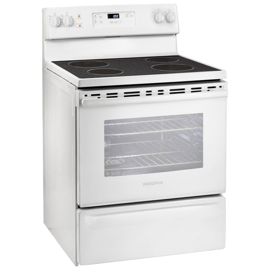 Insignia 30" Electric Range, White - NS-RNE4BMWH9-C