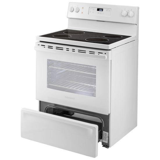 Insignia 30" Electric Range, White - NS-RNE4BMWH9-C