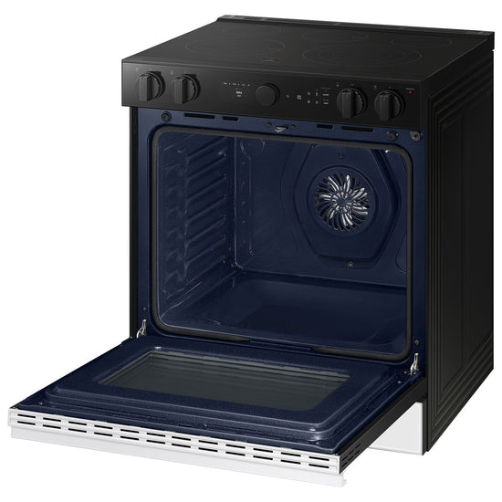 Samsung 30 Inch Slide-In Electric Range, 6.3 cu. ft., White Glass - NSE6DB850012AC